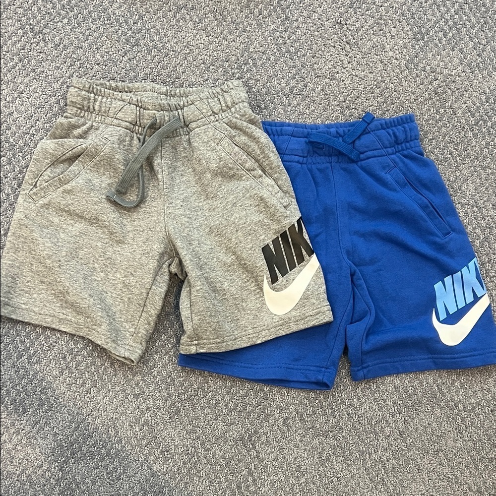 Nike Kids 2 Pack Gray and Blue Shorts